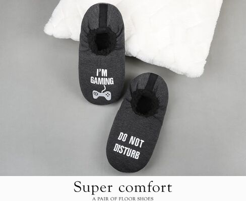 DICUIRD Mens Soft Soles Slipper Socks With Grippers, Cozy&Warm Slippers With Non Skid Bottoms, Fuzzy House Slippers in Kuwait