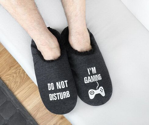 DICUIRD Mens Soft Soles Slipper Socks With Grippers, Cozy&Warm Slippers With Non Skid Bottoms, Fuzzy House Slippers in Kuwait
