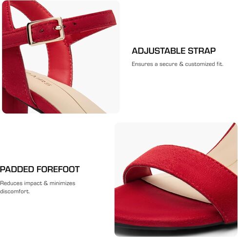 DREAM PAIRS Women's Chunky Heels Block Round Open Toe Ankle Strap Heel Fashion Wedding Party Comfort Dress Sandals Shoes in Kuwait