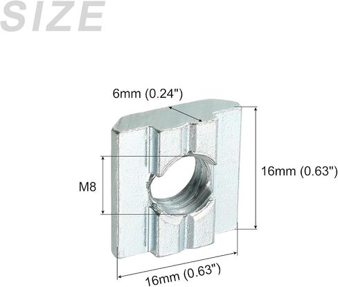 METALLIXITY Slide in T-Nut (خيط M3) 12 قطعة، قفل صامولة على شكل حرف T من الفولاذ الكربوني لسلسلة 3030 من الألومنيوم in Saudi Arabia