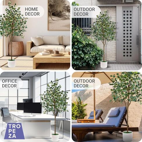 Artificial Olive Tree 5 Ft with Realistic Branches and Leaves with Moss Pre-Potted Modern Faux Plants for Home Office Porch Outdoor Fake Indoor Decor in Saudi Arabia