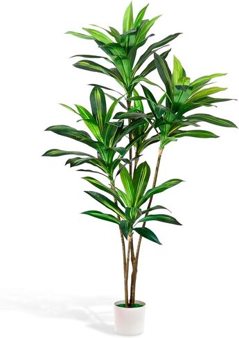 Artificial Olive Tree 5 Ft with Realistic Branches and Leaves with Moss Pre-Potted Modern Faux Plants for Home Office Porch Outdoor Fake Indoor Decor in Saudi Arabia