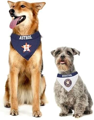 Pets First MLB Houston Astros Reversible Bandana Size XX-Large for Dogs & Cats. 2 Sided Sports Bandana,Premium Embroidery Team Logo, All MLB Teams Available in Saudi Arabia