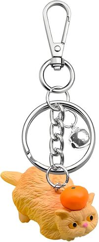 Cat Keychain, Funny Kitten Trinket Key Ring, Kawaii Key Chain, Charms Accessories Bag Decor For Women Girls in Kuwait