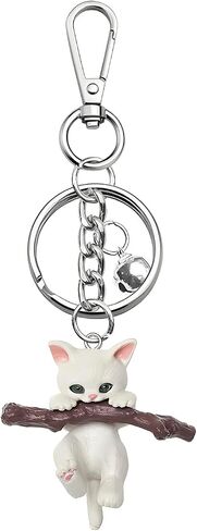Cat Keychain, Funny Kitten Trinket Key Ring, Kawaii Key Chain, Charms Accessories Bag Decor For Women Girls in Kuwait