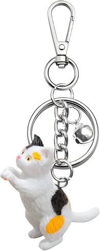 Cat Keychain, Funny Kitten Trinket Key Ring, Kawaii Key Chain, Charms Accessories Bag Decor For Women Girls in Kuwait