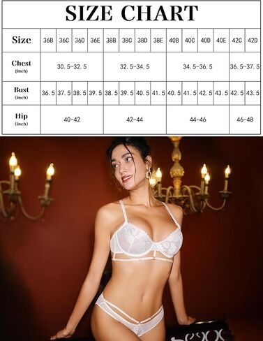 Lingerie Sets for women Mesh sexy bra and panty sets with Underwire 2 Piece Strappy Embroidered Floral Lace in Saudi Arabia