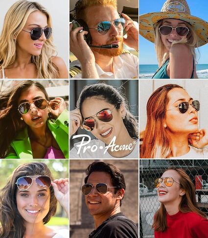 Pro Acme Classic Polarized Aviator Sunglasses for Women Men, Lightweight Metal Pilot Frame UV400 Protection 58MM in Kuwait