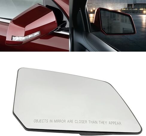 Right Passenger Side Heated Mirror Glass Assembly with Backing Plate Compatible With GMC Acadia Chevrolet Traverse Saturn Outlook Replaces 15951928 in Kuwait