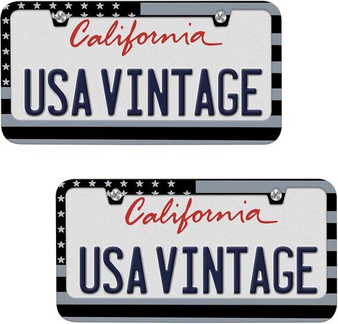 BDK Heavy Duty Rust-Proof Chrome Plated Stainless-Steel Metal Diamond License Plate Frame Universal Size for Car Truck SUV (Pack of 2) in Kuwait