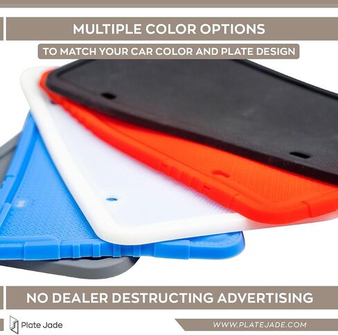 Silicone Light Weight USA Standard Car License Plate Frame Cover Weather-Proof, Universal USA Canada Men Women Front Rear Car Tag Holder, Plate Jade Moble App Approved (Gray) in Kuwait