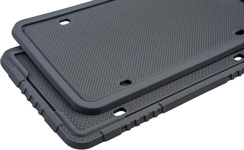 Silicone Light Weight USA Standard Car License Plate Frame Cover Weather-Proof, Universal USA Canada Men Women Front Rear Car Tag Holder, Plate Jade Moble App Approved (Gray) in Kuwait