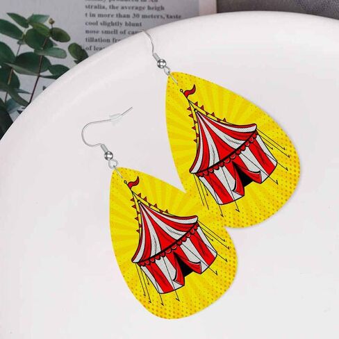 Swono Sunflowers on Navy Leather Earrings Ditsy Decorative Floral Design and Foliage Flowers Buds Leaf Vintage Hand Drawn Star Faux Leather Earring Lightweight Dangle Drop Earrings for Women in Saudi Arabia