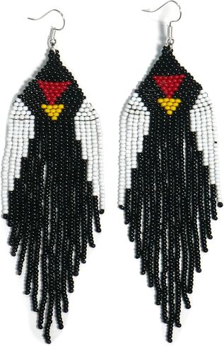 Beaded Drop Earrings Statement Colorful Beaded Earrings Handmade Bohemia Beadwork Dangle Earrings For Woman. in Saudi Arabia