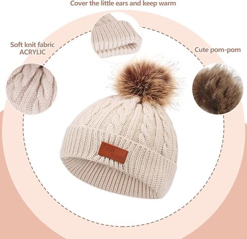 Kids Winter Hats Scarf Gloves Set Toddler Winter Hat Knit Gloves Neck Warmer with Fleece Lined for Children 2-5 Years in Saudi Arabia