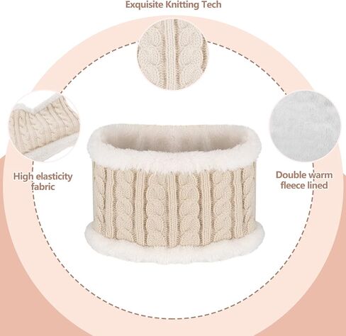 Kids Winter Hats Scarf Gloves Set Toddler Winter Hat Knit Gloves Neck Warmer with Fleece Lined for Children 2-5 Years in Saudi Arabia