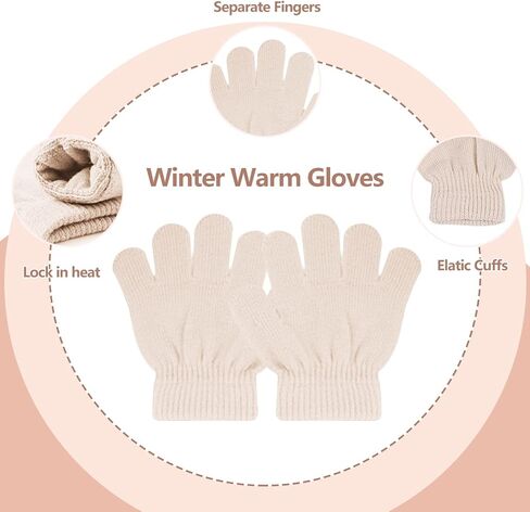 Kids Winter Hats Scarf Gloves Set Toddler Winter Hat Knit Gloves Neck Warmer with Fleece Lined for Children 2-5 Years in Saudi Arabia