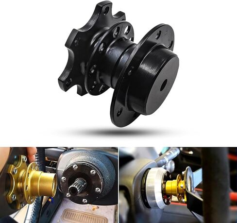 Pack-1 ملحقات زيادة محول عجلة قيادة السيارة، استبدال محول محور السيارة المعدني المتين المقاوم للماء سريع التحرير، جهاز عجلة قيادة السيارة العالمي (أسود) in Kuwait