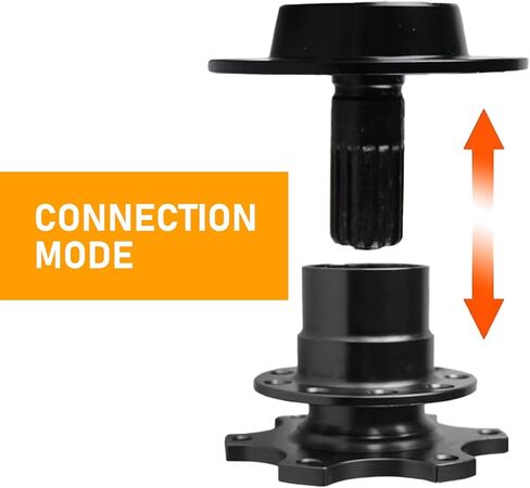 Pack-1 ملحقات زيادة محول عجلة قيادة السيارة، استبدال محول محور السيارة المعدني المتين المقاوم للماء سريع التحرير، جهاز عجلة قيادة السيارة العالمي (أسود) in Kuwait