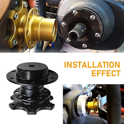 Pack-1 ملحقات زيادة محول عجلة قيادة السيارة، استبدال محول محور السيارة المعدني المتين المقاوم للماء سريع التحرير، جهاز عجلة قيادة السيارة العالمي (أسود) in Kuwait