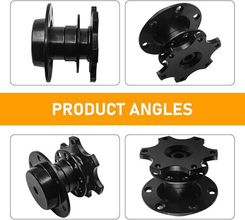 Pack-1 ملحقات زيادة محول عجلة قيادة السيارة، استبدال محول محور السيارة المعدني المتين المقاوم للماء سريع التحرير، جهاز عجلة قيادة السيارة العالمي (أسود) in Kuwait