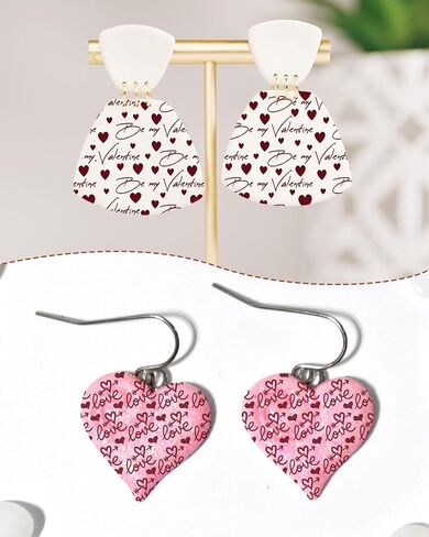Puocaon Valentine Clay Silkscreen Stencils - 6 Pcs Reusable Polymer Clay Silkscreen Stencils Earrings Jewelry Making, Love Letter Valentines Gift Silk Screen Stencils in Saudi Arabia