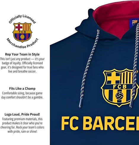 سويت شيرت بقلنسوة من Icon Sports FC Barcelona مرخص رسميًا من برشلونة للبالغين in Saudi Arabia