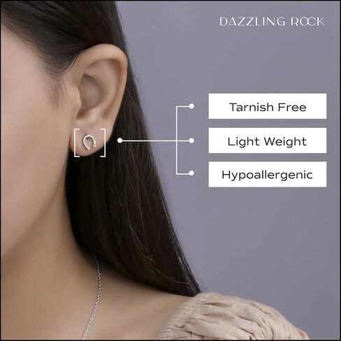 أقراط مرصعة على شكل حذاء حصان من مجموعة Dazzlingrock من مجموعة Dazzlingrock (0.10 قيراط، اللون I-J، الوضوح I1-I3) من الذهب الخالص in Kuwait