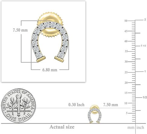 أقراط مرصعة على شكل حذاء حصان من مجموعة Dazzlingrock من مجموعة Dazzlingrock (0.10 قيراط، اللون I-J، الوضوح I1-I3) من الذهب الخالص in Kuwait