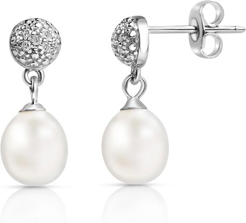 Freshwater Pearl Earrings for Women in Sterling Silver | Sterling Silver Pearl Earrings in Various Styles by MAX + STONE in Kuwait