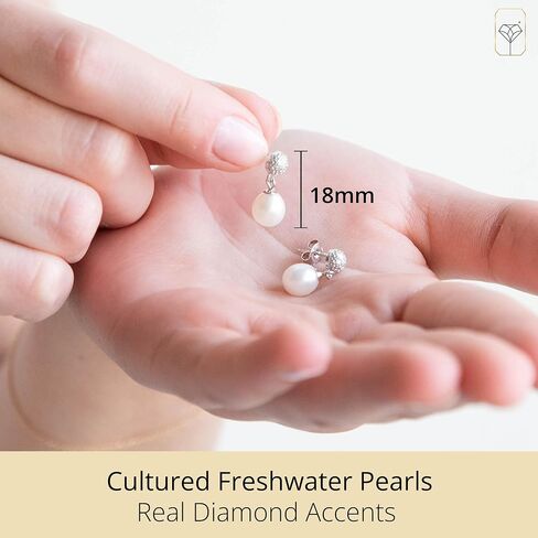 Freshwater Pearl Earrings for Women in Sterling Silver | Sterling Silver Pearl Earrings in Various Styles by MAX + STONE in Kuwait