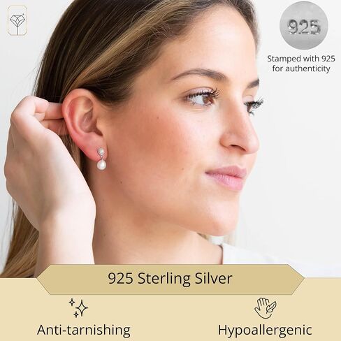 Freshwater Pearl Earrings for Women in Sterling Silver | Sterling Silver Pearl Earrings in Various Styles by MAX + STONE in Kuwait