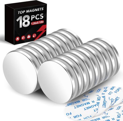 Kitchen Essentials,Super Strong Neodymium Magnet,Cocina Accesorios,Powerful Disc Magnets with Double-Sided Adhesive for Fridge,Craft,DIY,and Office Magnets,1.26Inch X 0.12Inch - 5Pcs in Saudi Arabia