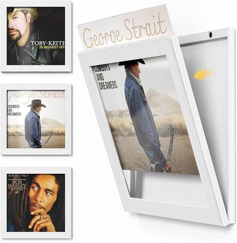 Emfogo Vinyl Record Frame Wall Front Opening, 3-Pack Album Frames for Vinyl Records Display, Vinyl Frame for 12x12 Inch LP Vinyl Record Cover Display (3 Pack/Black) in Kuwait