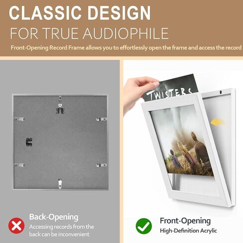 Emfogo Vinyl Record Frame Wall Front Opening, 3-Pack Album Frames for Vinyl Records Display, Vinyl Frame for 12x12 Inch LP Vinyl Record Cover Display (3 Pack/Black) in Kuwait