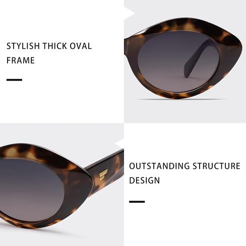 VANLINKER Polarized Trendy Thick Oval Round Sunglasses for Women Retro Shades VL9825 in Kuwait