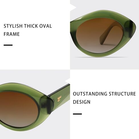 VANLINKER Polarized Trendy Thick Oval Round Sunglasses for Women Retro Shades VL9825 in Kuwait