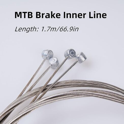 bike brake cables，stainless steel bike brake cord core，Road bike brake cables set，include Free Cable End Crimps Kit，4pcs in Saudi Arabia