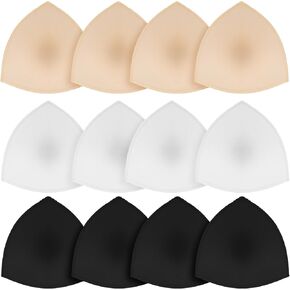 Bra Pads Inserts 6 Pairs Triangle Thin Bra Insert for Women, Bra Pads Inserts, Removable Sports Bra Cup, Bra Inserts Enhancers for Girls, Breathable Push Up Breast Bra Insert Pads Sponge for Bikini