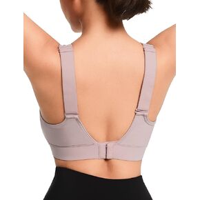 Yvette Adjustable Sports Bras for Women High Support Large Bust Wireless Running Workout Sports Bra High Impact Plus Size