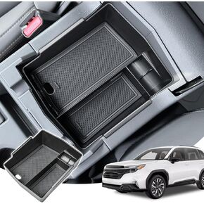 Center Console Organizer Tray Compatible with Subaru Forester 2025 Accessories, Middle Console Organizer for 2025 Forester Interior Accessories Armrest Storage Box Secondary Compartment, Black