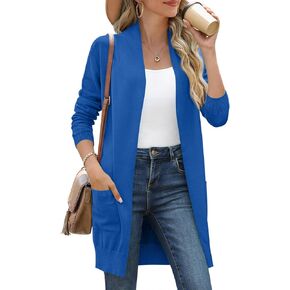 Anymiss Women's Spring Long Sleeve Fall Cardigan Open Front Knit Sweaters with Pockets