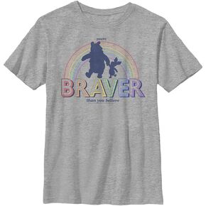 Disney Winnie The Pooh Brave Bear Boy's Heather Crew Tee
