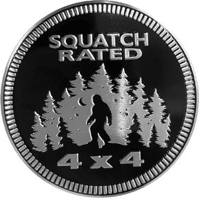 Squatch Rated Metal Car Badge Stickers for Jeep Wrangler,Round Auto Car Emblem Sticker 3D,4 x 4 Jeep Decalse,Metal Automotive Car Badge,Decorative Sticker for Motorcycle Vehicles Bumpers Trucks