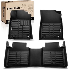YHTAUTO Automotive All Weather Floor Mats Compatible with Lexus ES350 2007-2012, Car Mats Custom Fit TPE Floor Liners Front & Back Seat, Black, Set of 3