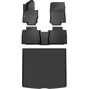 Binmotor-Floor Mats & Cargo Liner for Mercedes Benz GLE 2020-2024 2025, GLE 350丨GLE 450丨43 AMG丨53 AMG丨580丨63 AMG S (No for Coupe), All Weather Car Mats Benz GLE Cargo Trunk Mat Accessories