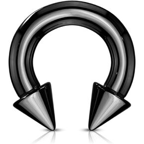 12 جرام أو 10 جرام حلقة حديد دائرية على شكل حدوة حصان مع نهايات مسننة ثقب الجسم الشفاه الزنمة حلق الحلمة حاجز الأنف in Kuwait