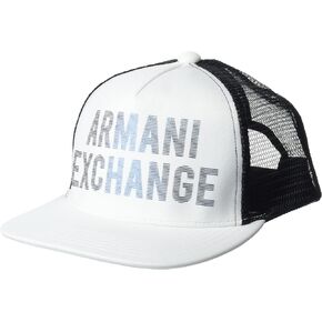 Armani Exchange Men's Large Logo Flat Brim Baseball Hat