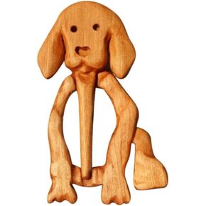 Animal Wooden Dog Brooch Pins,Brooch Pin with Wooden Animal Pattern,Creative Fashion Wooden Animal Brooch,Cute Vintage Sweater Clips Women's Brooches and Pins Jewelry