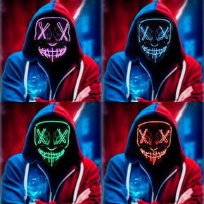 4 Packs Halloween Mask LED Light up Mask Fox mask for Adult Cosplay Halloween Costume Masquerade Parties/Carnival